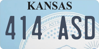 KS license plate 414ASD