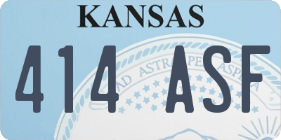KS license plate 414ASF