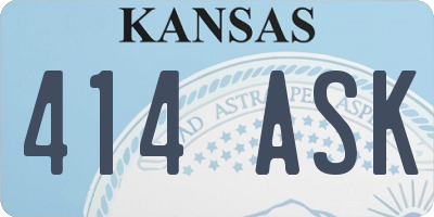 KS license plate 414ASK