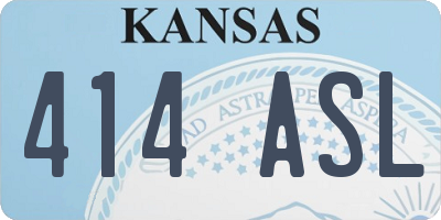 KS license plate 414ASL