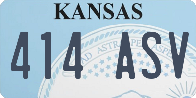 KS license plate 414ASV