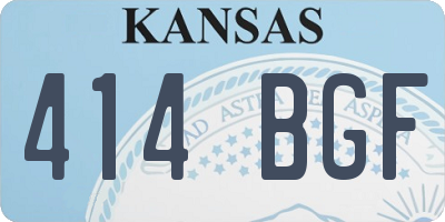 KS license plate 414BGF
