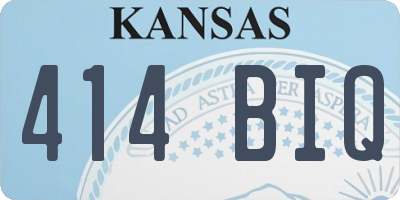 KS license plate 414BIQ