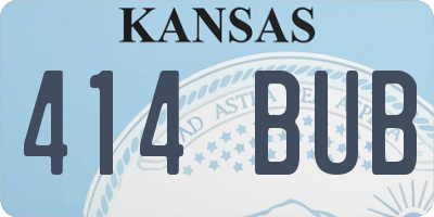 KS license plate 414BUB