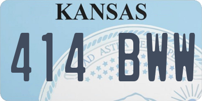 KS license plate 414BWW