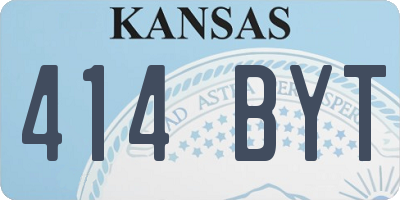 KS license plate 414BYT
