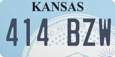 KS license plate 414BZW