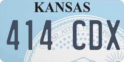 KS license plate 414CDX