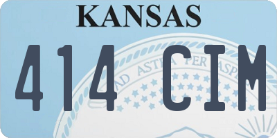 KS license plate 414CIM