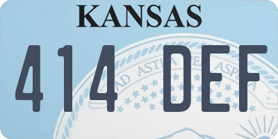 KS license plate 414DEF