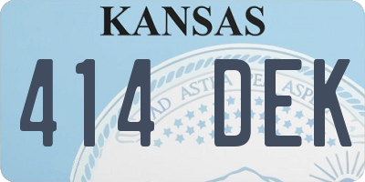 KS license plate 414DEK