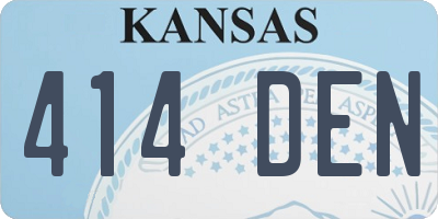 KS license plate 414DEN