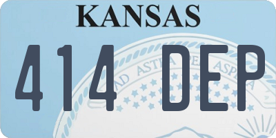 KS license plate 414DEP