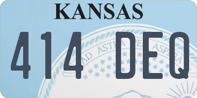 KS license plate 414DEQ