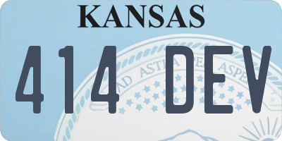 KS license plate 414DEV