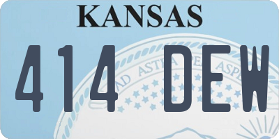 KS license plate 414DEW