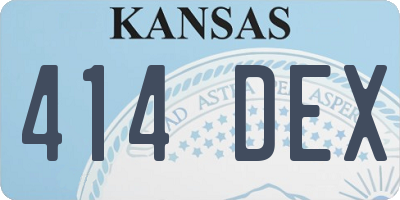 KS license plate 414DEX