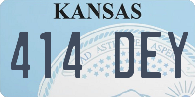 KS license plate 414DEY
