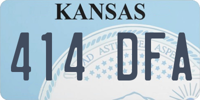 KS license plate 414DFA
