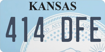 KS license plate 414DFE