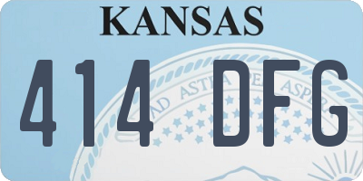 KS license plate 414DFG