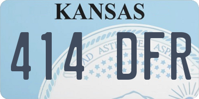 KS license plate 414DFR