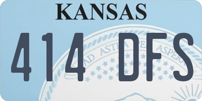 KS license plate 414DFS
