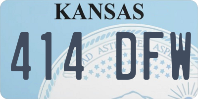 KS license plate 414DFW