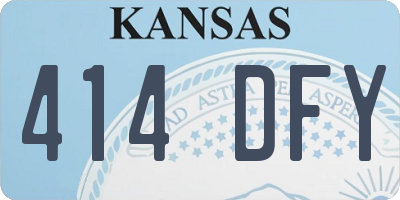 KS license plate 414DFY