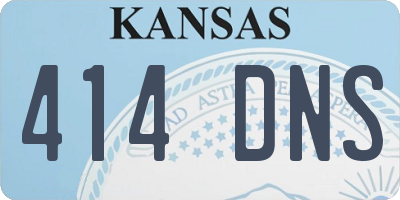 KS license plate 414DNS