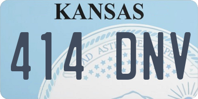 KS license plate 414DNV