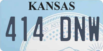 KS license plate 414DNW