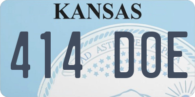 KS license plate 414DOE