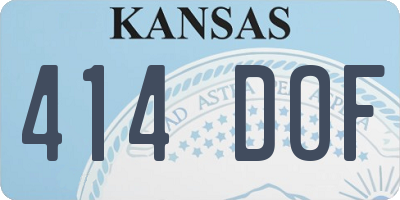 KS license plate 414DOF