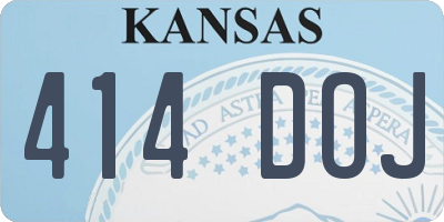 KS license plate 414DOJ