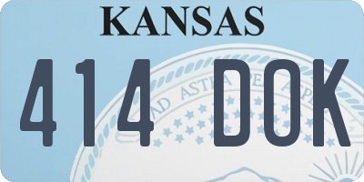KS license plate 414DOK