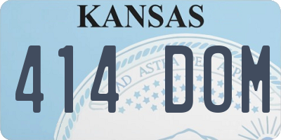 KS license plate 414DOM