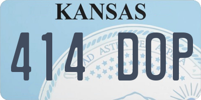 KS license plate 414DOP