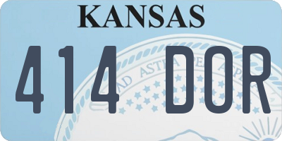 KS license plate 414DOR