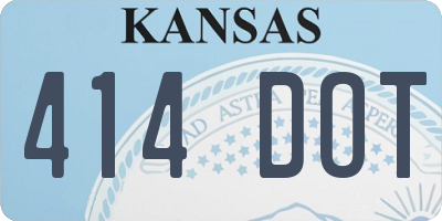 KS license plate 414DOT