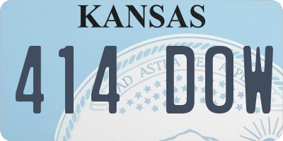KS license plate 414DOW