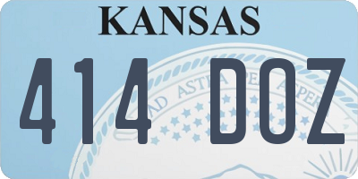 KS license plate 414DOZ