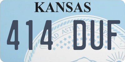 KS license plate 414DUF