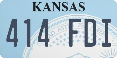 KS license plate 414FDI