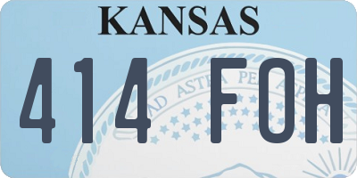 KS license plate 414FOH