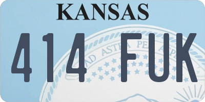 KS license plate 414FUK
