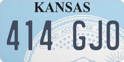 KS license plate 414GJO