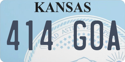 KS license plate 414GOA