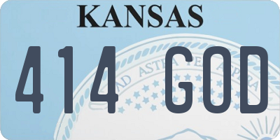 KS license plate 414GOD