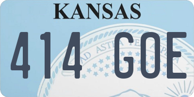 KS license plate 414GOE